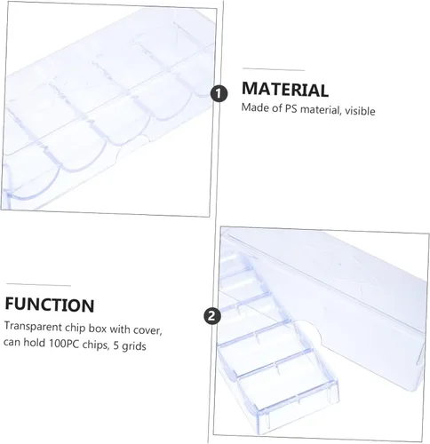 Vista 8 de LABRIMP Contenedor de almacenamiento de 5 compartimentos de plástico, caja de chips, contenedor transparente, caja organizadora transparente