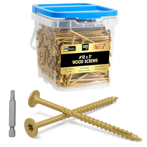 Vista 41 de #10 x 2-1/2" Tornillos para Terraza, 108 Piezas Tornillos para Madera con Cabeza Estrella, Tornillos para Madera Resistentes al Óxido para Negro