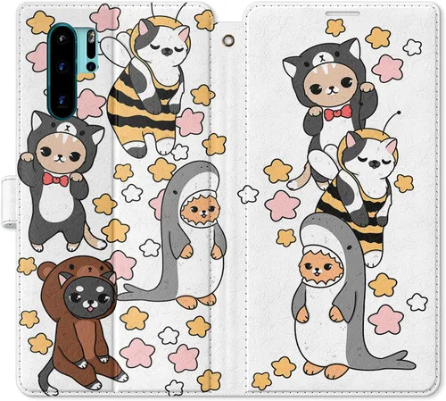 Vista 13 de Funda de repuesto para Huawei P30 Pro P30 Mate 30 Pro Mate 30 Mate 20 Pro Mate 20 Magnético Fast Food Art Salsa Folio Popcorn PU Cuero Tarjetero