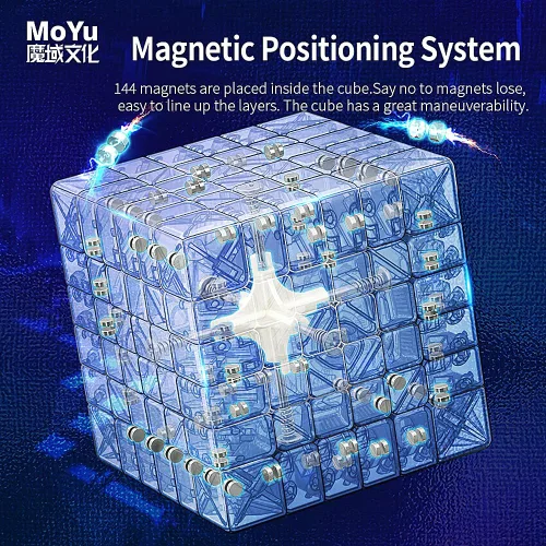 Vista 4 de LiangCuber Moyu Meilong - Cubo magnético de velocidad de 6 x 6 M, Meilong 6M V2 6x6 cubo sin calcomanías 2023 última versión