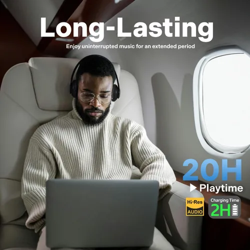 Vista 6 de Audífonos recargables iJOY Matte con antena inalámbrica, bluetooth plegables de diadema con micrófono., Avatar