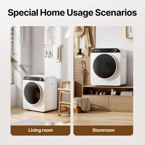 Vista 5 de Secadora de ropa portátil de 110 V, 830 W, compacta, máquina eléctrica de 2 pies cúbicos con bañera de acero inoxidable para apartamentos, casas