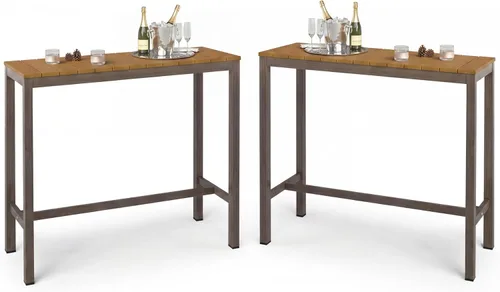 Vista 9 de Cozyman Mesa de bar para exteriores, mesa de consola de barra de patio de 38 pulgadas, mesa de consola de barra de patio de 38 pulgadas, parte