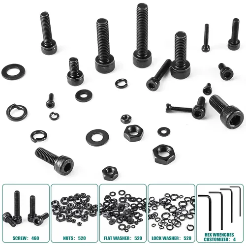 Vista 3 de 2024 Pz Surtido de Tornillos Métricos, Surtido de Pernos y Tuercas Surtido de Pernos de Máquina Métricos M2 M3 M4 M5, Juego de Tornillos Hexagonales