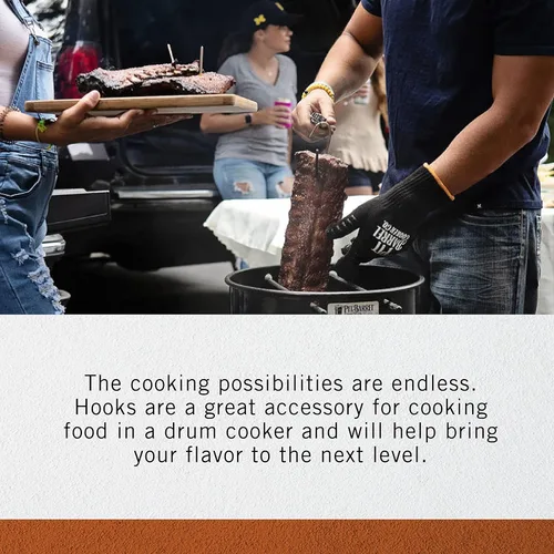 Vista 2 de Pit Barrel Cooker - Ganchos de carne de acero inoxidable para cocina de barril Accesorio de barbacoa para colgar carne de res, aves de corral