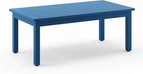 Vista 7 de LUE BONA HDPS - Mesa de centro para exteriores, rectangulares exteriores, patas niveladoras ajustables, resistente a la intemperie, mesa de patio