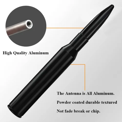 Vista 3 de Antena corta de aluminio de 4 pulgadas para Jeep Grand Cherokee (1999-2004), mástil de repuesto de antena Jeep Grand Cherokee