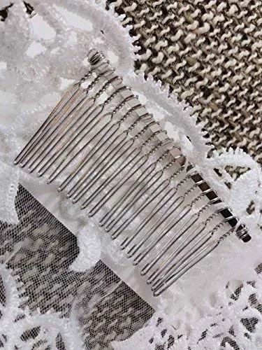 Vista 7 de Accesorios de boda velos nupcial bordado marfil de Aukmla