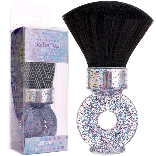 Cepillo de cuello para limpieza de corte de cabello de peluquería, herramienta de salón de belleza con mango de anillo, cepillo suave para eliminar