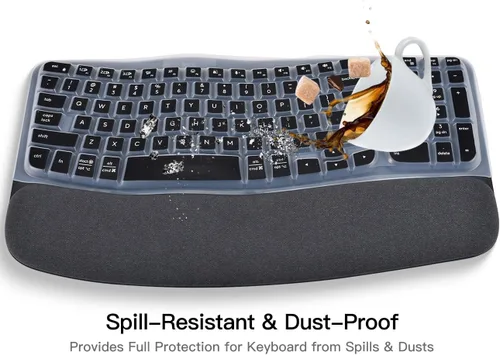 Vista 5 de Logitech Wave Keys MK670 Combo - Funda para teclado Logitech Wave Keys, funda protectora ergonómica inalámbrica para teclado, accesorios de piel