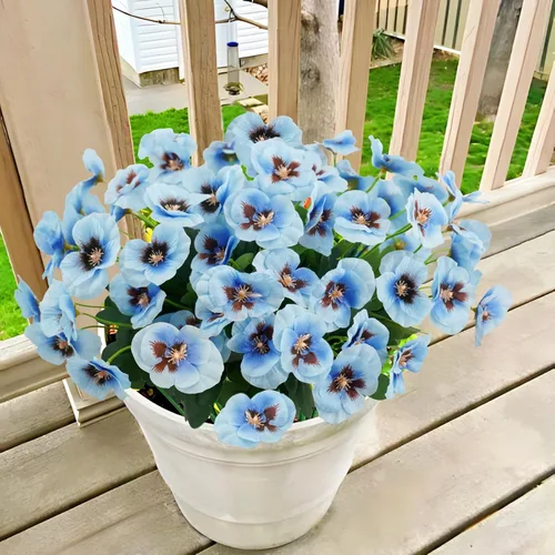 Agusbagli 6 paquetes de flores artificiales, 11.7 pulgadas para exteriores, resistentes a los rayos UV, margaritas de flores silvestres pequeñas, no