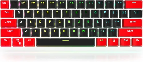 Vista 8 de Guffercty kred 61 teclas PBT 60% teclas retroiluminadas con perfil OEM, diseño 60%, layout US para teclado mecánico 60% (61 gris negro)