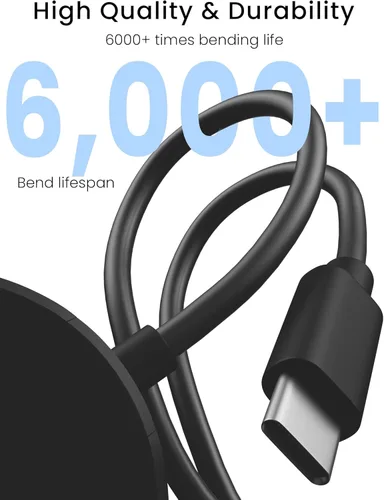 Vista 6 de Sinoacc Cargador para Samsung Galaxy Watch Ultra/7/6/5/4/Fe de carga rápida para Galaxy Watch 6 Classic/5 Pro/3/Active 2,3.3 pies, cable USB 2 en 1