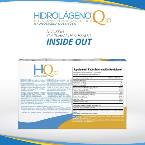 Vista 9 de Colágeno hidrolizado + vitaminas + zinc + antioxidantes, 30 sobres