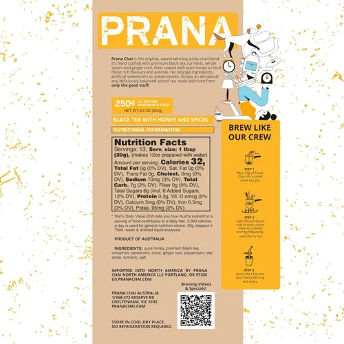 Vista 2 de Prana Chai Muestra de 3 sabores - Masala Original Chai, mezcla de cúrcuma, menta