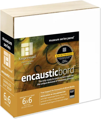 Ampersand Art Supply Panel de pintura de madera: Serie Museo Encausticbord, cuna de 1,5 pulgadas, 6 "x 6"