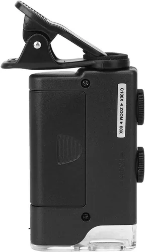 Vista 5 de Oumefar Cámara de aumento 60-100X Clip portátil Microscopio Lupa Lupa Clip LED Lupa Microscopio Mini Clip Portátil Microscopio Lupa Lupa