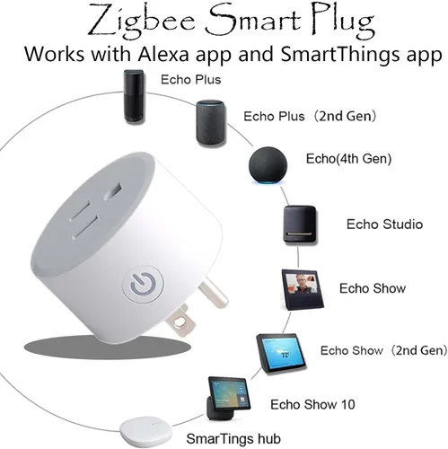 Vista 3 de Zigbee Smart Plug - Adaptador de enchufe inteligente compatible con Alexa, Echo (4ª generación) Echo Plus (2ª) Google Home, SmartThings Hub