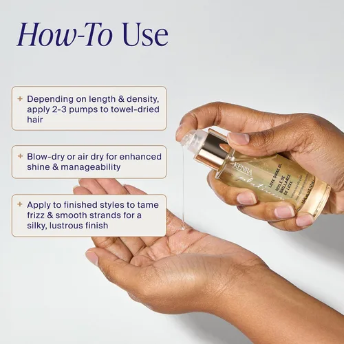 Vista 9 de Kenra Professional Platinum Luxe Shine Oil Gold Enriched Nourishing Elixir Enhances Shine & Manageability Thermal Protection Up To 450F