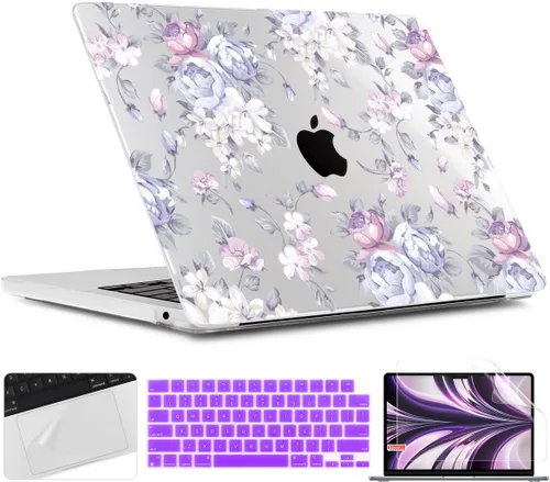 Vista 38 de TWOLSKOO Funda para MacBook Air de 15 pulgadas 2025 2024 2023 Release M4 A3241 M3 A3114 M2 A2941, carcasa rígida de plástico, protector de pantalla