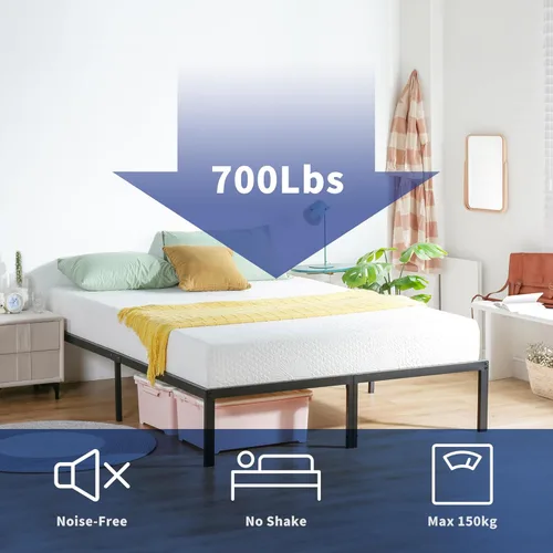 Vista 8 de Olee Sleep - Base de cama plegable de metal de 14 pulgadas, base de colchón de acero, base cómoda, fácil almacenamiento debajo de la cama, sin