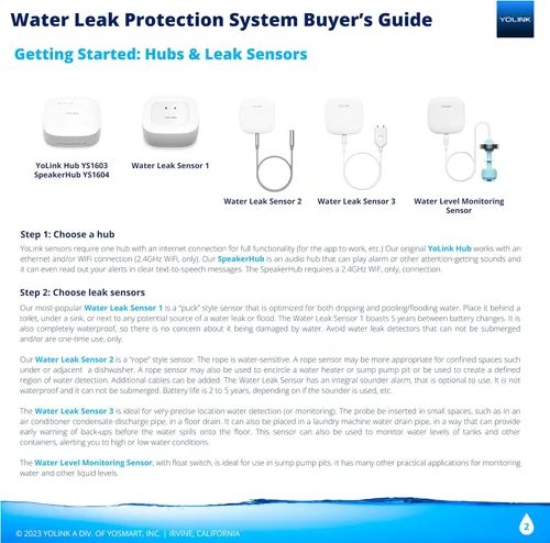 Vista 4 de YoLink LoRa - Sensor de fugas de agua de hasta 1/4 de milla, detector inteligente de fugas de agua e inundaciones de rango al aire libre, SMS/texto