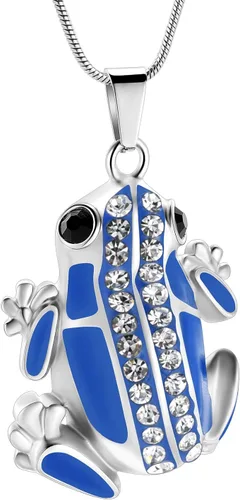 Collar de urna con forma de rana, collar de urna para cenizas, soporte de recuerdo conmemorativo, collar de suéter