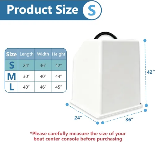 Vista 2 de Cubierta para consola central de barco, lona de poliéster 600D de grado marino, impermeable, gris