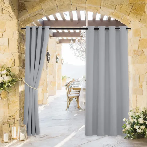 Vista 108 de RYB HOME - Cortinas opacas extraanchas para exteriores, impermeables, resisten el viento, 100 pulgadas de ancho x 84 pulgadas de largo, 1 panel