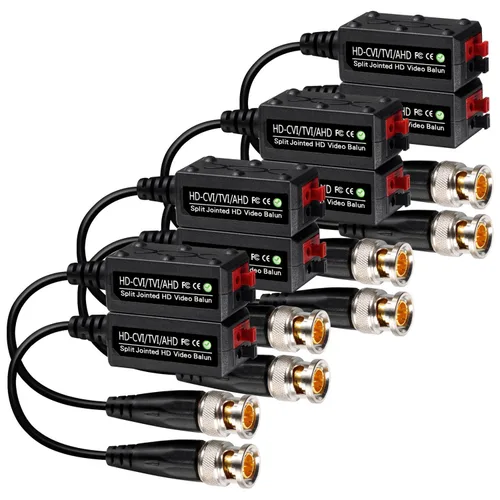 VIMVIP [Actualizado 4 Pares Split Joint Mini CCTV BNC HD-CVI/TVI/AHD Transceptor Balun de vídeo pasivo