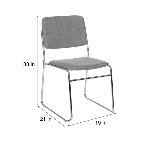 Vista 5 de OEF Furnishings Silla apilable Signature acolchada, color gris