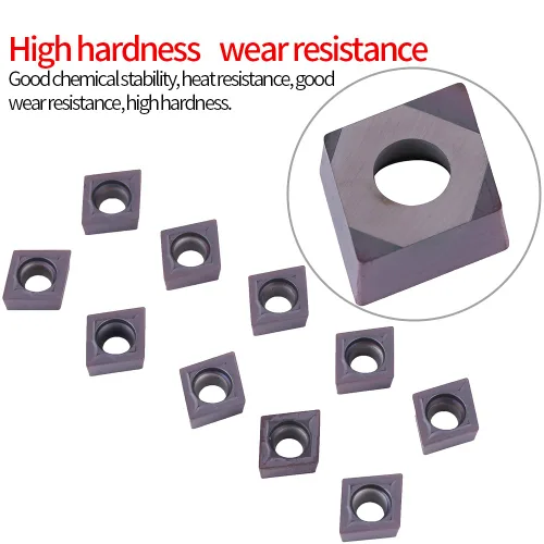 Vista 6 de Inserto de carburo CNC, 10 piezas de puntas de carburo CNC, cortador de cuchilla, insertos de fresado de torno indexable, herramienta de torneado