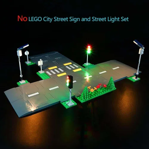 Vista 8 de Kit de iluminación LED Kyglaring compatible con bloques de construcción Lego City Road Plates 60304, accesorios de luz mejorados para el set