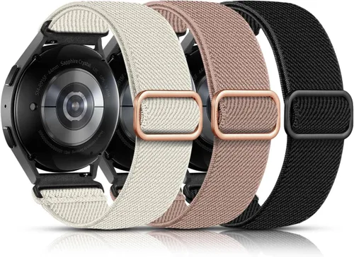 Vista 16 de Lerobo Elastic Bands Compatible with Samsung Galaxy Watch 8 7 6 5 4 40mm 44mm/Galaxy Watch 8 Classic 6 4 Classic 43mm 47mm 42mm 46mm/5 Pro Band