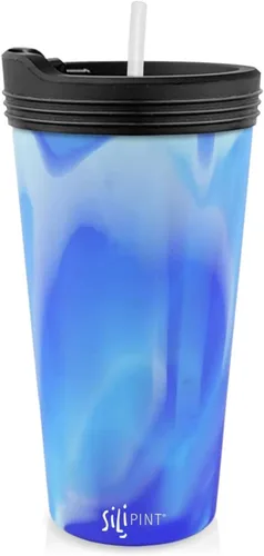 Vista 54 de Silipint Vaso de pinta de silicona de 16 oz – Vaso reutilizable irrompible sin BPA de silicona – Apto para lavavajillas, microondas y congelador