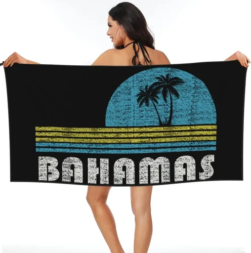 Vista 7 de Bahamas - Toalla de playa con toalla, 31.5 x 63 pulgadas, toallas de playa de microfibra suave, de secado rápido, absorbentes, sin arena, manta