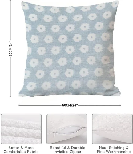 Vista 7 de Fundas de almohada de estilo chino azul cielo, funda de cojín floral de granja de 24 x 24 pulgadas, funda de almohada de inspiración asiática