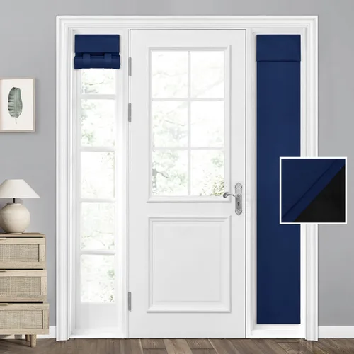 Vista 50 de HOMEIDEAS Cortinas 100% Opacas para Luces Laterales de Puerta Principal, Cubierta de Ventana de Puerta de Aula, Persianas de Privacidad