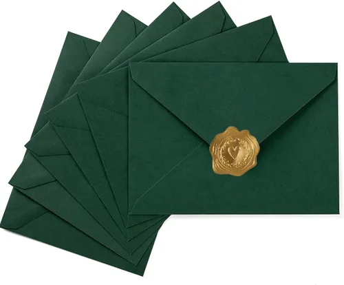 Vista 13 de Paquete de 50 sobres negros A7 de 5 x 7 pulgadas, sobres de invitación con solapa en V para tarjetas de 5 x 7, cumpleaños, bodas, graduaciones