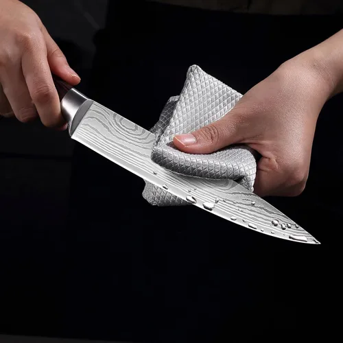 Vista 8 de PAUDIN Cuchillo de chef, cuchillo de cocina afilado de acero inoxidable de alto carbono de 8 pulgadas con mango ergonómico, caja de regalo