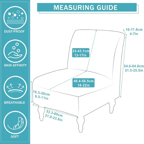 Vista 6 de Iauddy Funda para Silla de Acento Slipper sin Brazos Slipcover, Elástica de Spandex Extraíble Tela Jacquard Funda Antideslizante para Silla
