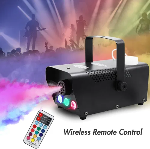 Vista 4 de ATDAWN Máquina de niebla con luces, control remoto inalámbrico, máquina de humo con luces de 7 colores para efecto de fiesta de escenario, evento