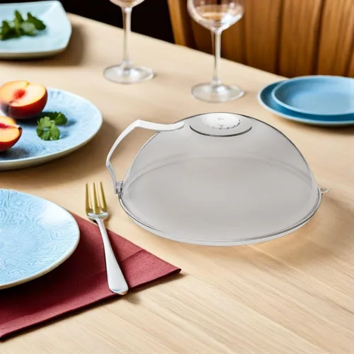 Vista 8 de Cubierta de salpicaduras para microondas con cúpula – Tapa de cubierta de alimentos – Protector transparente antisalpicaduras con asa Protector