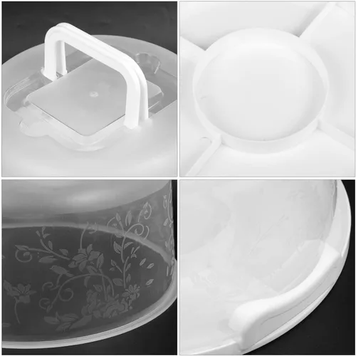 Vista 2 de Caja de pan portátil reutilizable con asa para tartas, contenedor de almacenamiento de pasteles, pasteles, postres, se adapta a cajas estándar