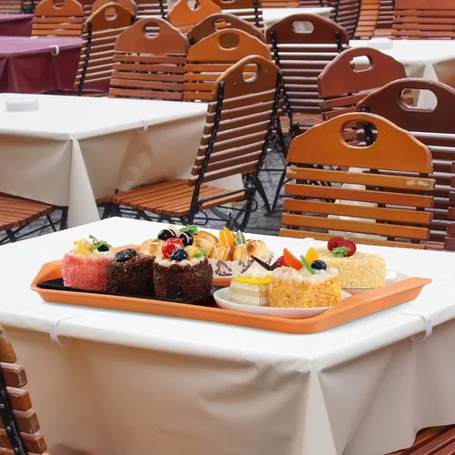 Vista 7 de Colord - Paquete de 4 bandejas para servir comida rápida, bandeja de plástico para comer, 16.73 x 11.81 pulgadas