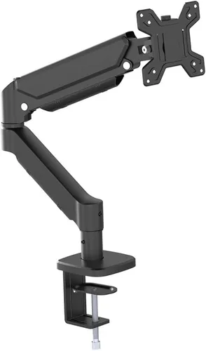 Monitor Arm for 17-32 Inch Screens, Gas Spring Desk Mount with Tilt Swivel Rotation, VESA 75x75/100x100, C-Clamp & Grommet Base, Cable Management,