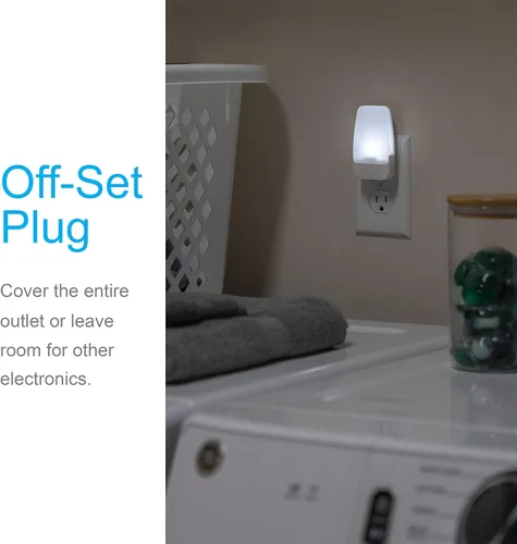 Vista 3 de GE Luces nocturnas LED que se enchufan a la pared, sensor de atardecer a amanecer, iluminación ambiental, artículos esenciales para dormitorio