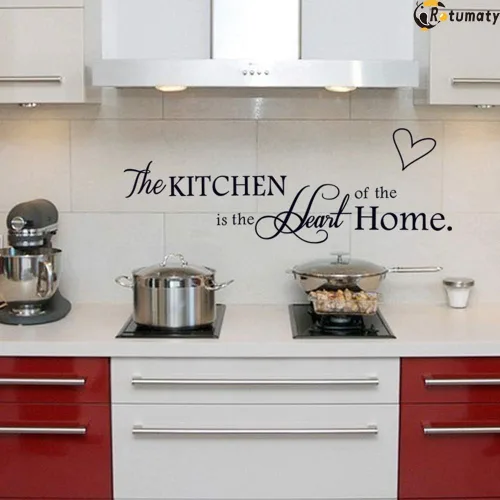 Adhesivos de pared con cita "The Kitchen" para cocina y comedor, vinilo para decoración del hogar (tamaño B)