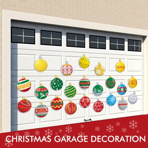 Vista 6 de Ferraycle 23 piezas de decoración magnética de Navidad para puerta de garaje, bola de Navidad, imanes de puerta de garaje, imanes para decoración