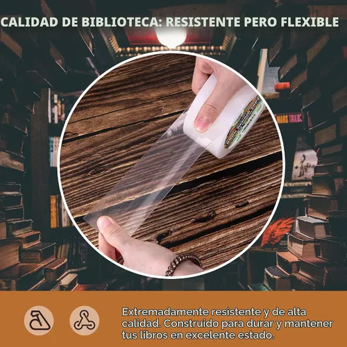 Vista 4 de Cinta de Reparación de Libros Transparente - Cinta Autoadhesiva Elástica para Libros, Cinta de Reparación Transparente Esencial para Reforzar